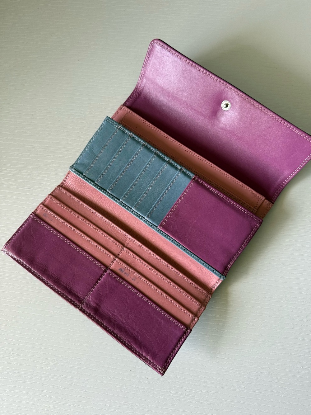 Vintage Derek Alexander Colorblock Leather Trifold Wallet